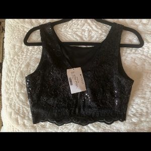 Sequin crop top